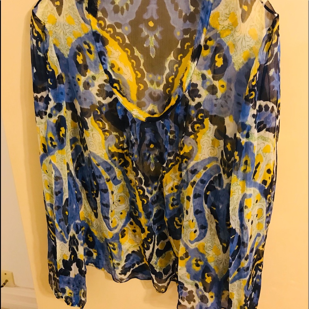 Elie Tahari Sheer blouse / long sleeves, like new.